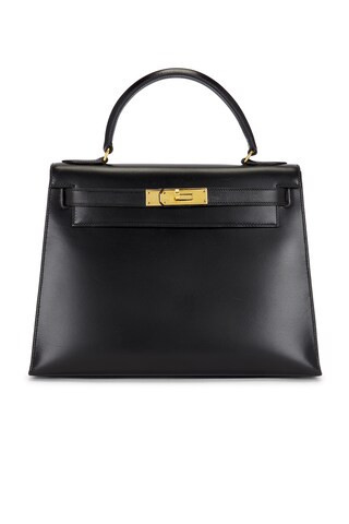 Hermes 1984 Box Kelly 28 Handbag in Black | FWRD 