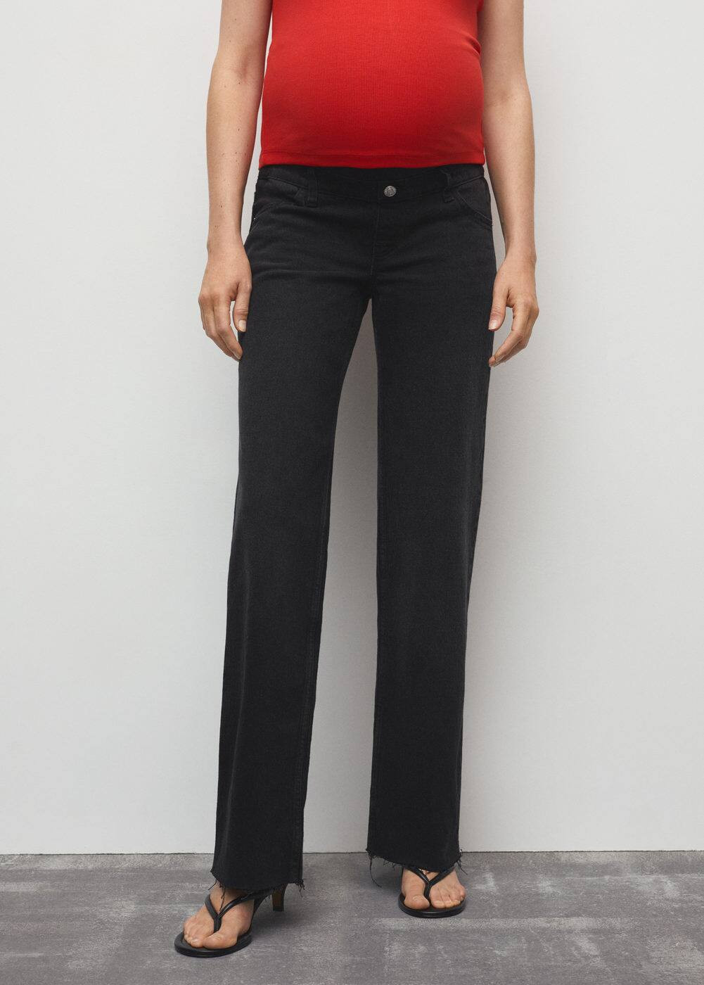 Maternity wideleg jeans -  Women | Mango USA | MANGO (US)