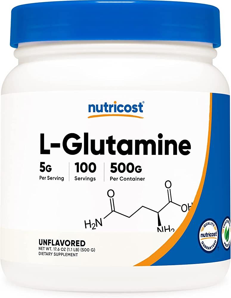 Nutricost L-Glutamine Powder (500 Grams) Unflavored - Gluten Free & Non-GMO, 100 Servings | Amazon (US)