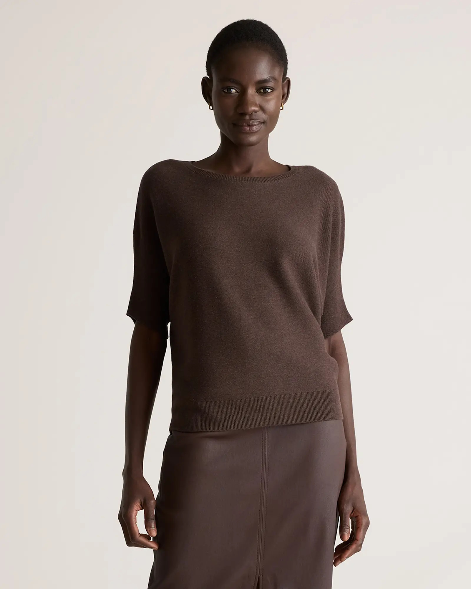 Lightweight Cotton Cashmere Link-Stitch Dolman Sweater | Quince