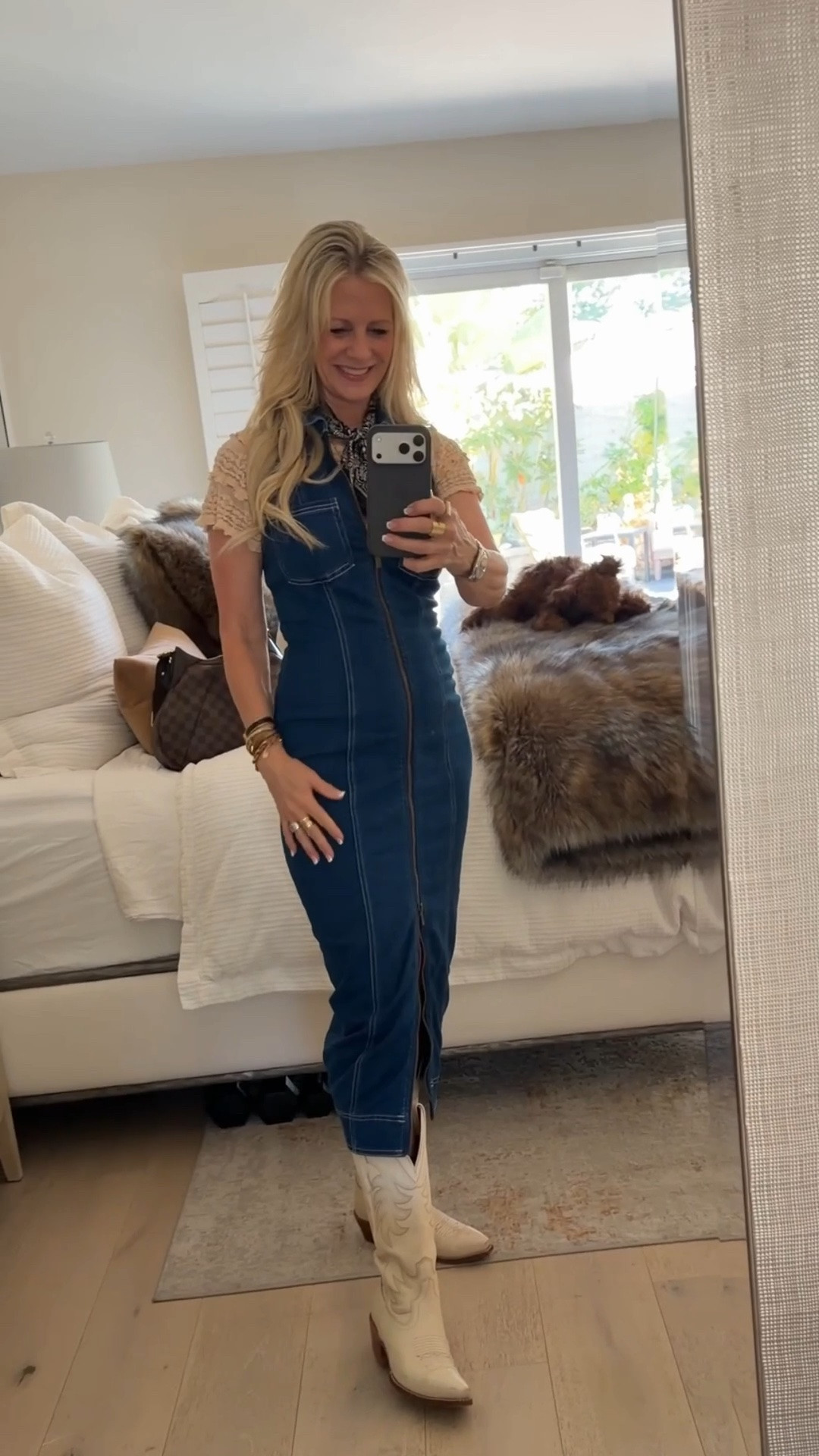 Getting dressed should be fun. 
Denim, lace and boots!  Mixing a little feminine with a little edge. Because the best outfits are the ones that make you feel like you.

#LTKdayinmylife #LTKOver40