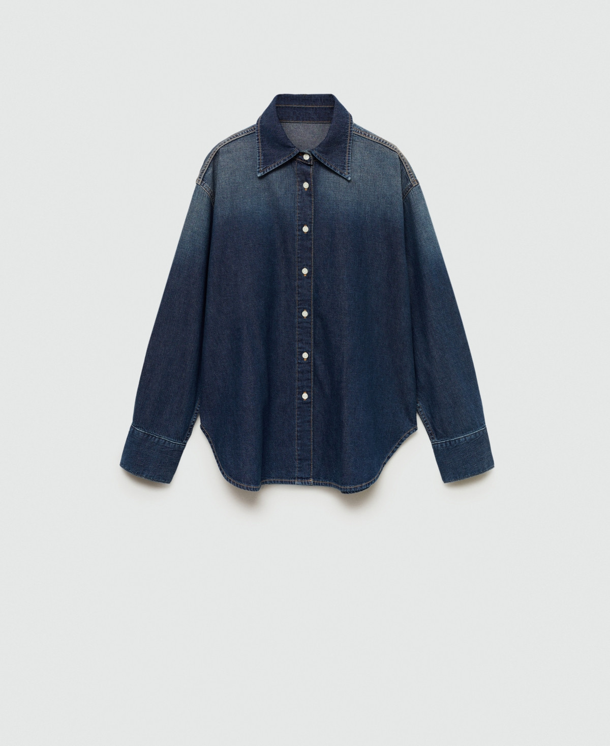 Mango Women's Oversized Denim Shirt - Dark Blue | Macy's