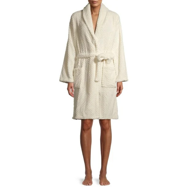 Blue Star Clothing Women's 3/4 Length Textured Plush Robe | Walmart (US)