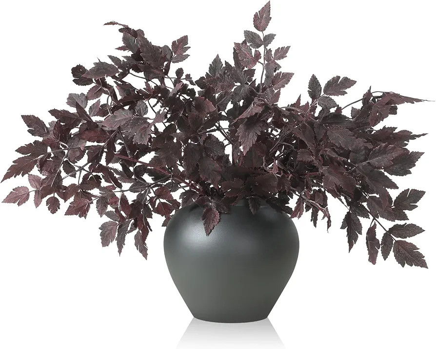 Lyrow 6 Pack 18 Inches Artificial Cimicifuga Plum Leaf Spray, Fall Stems | Amazon (US)