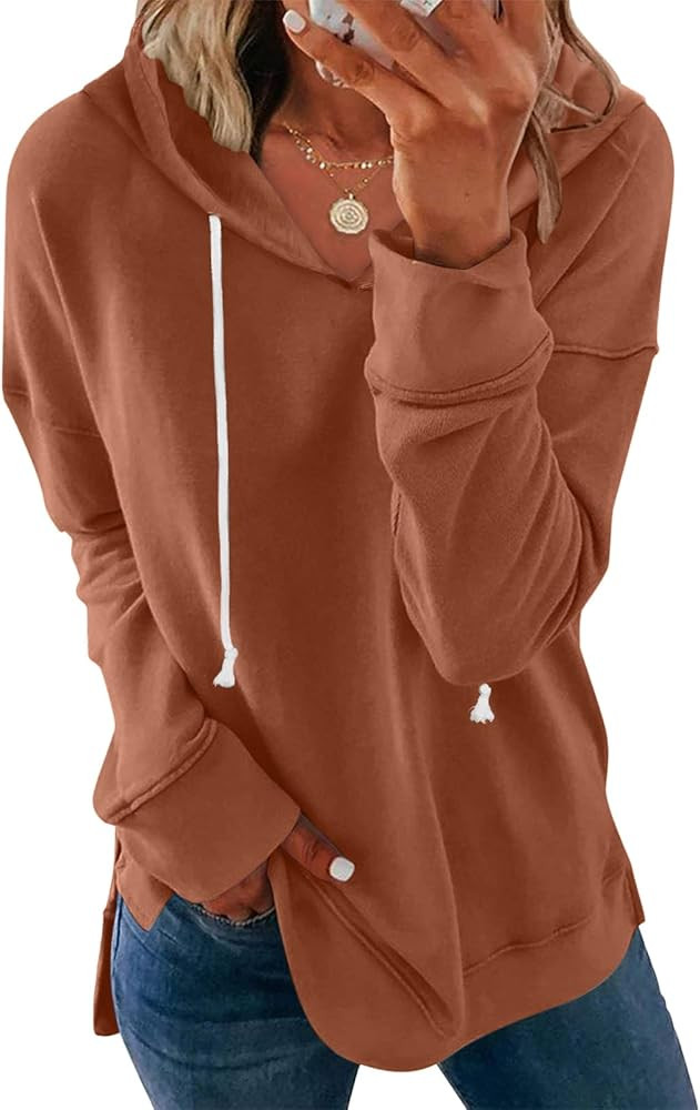 Syellowafter Women Casual Hoodie Long Sleeves Fashion Pullover Loose Fit Tunic Winter Tops Comfy ... | Amazon (US)