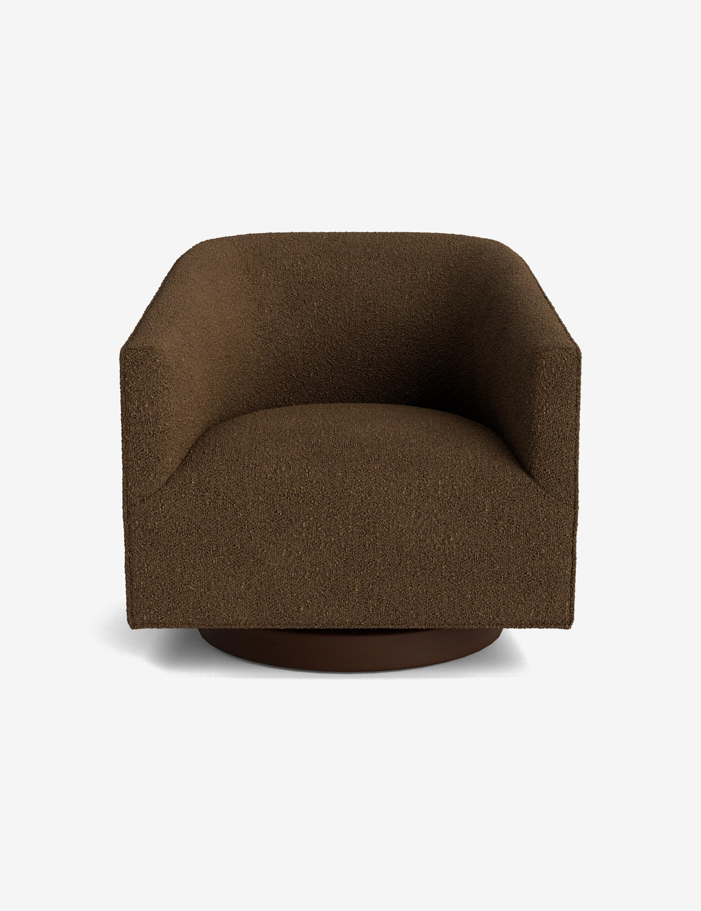 Moorhouse Swivel Chair, Brown Luxe Boucle | Lulu and Georgia 