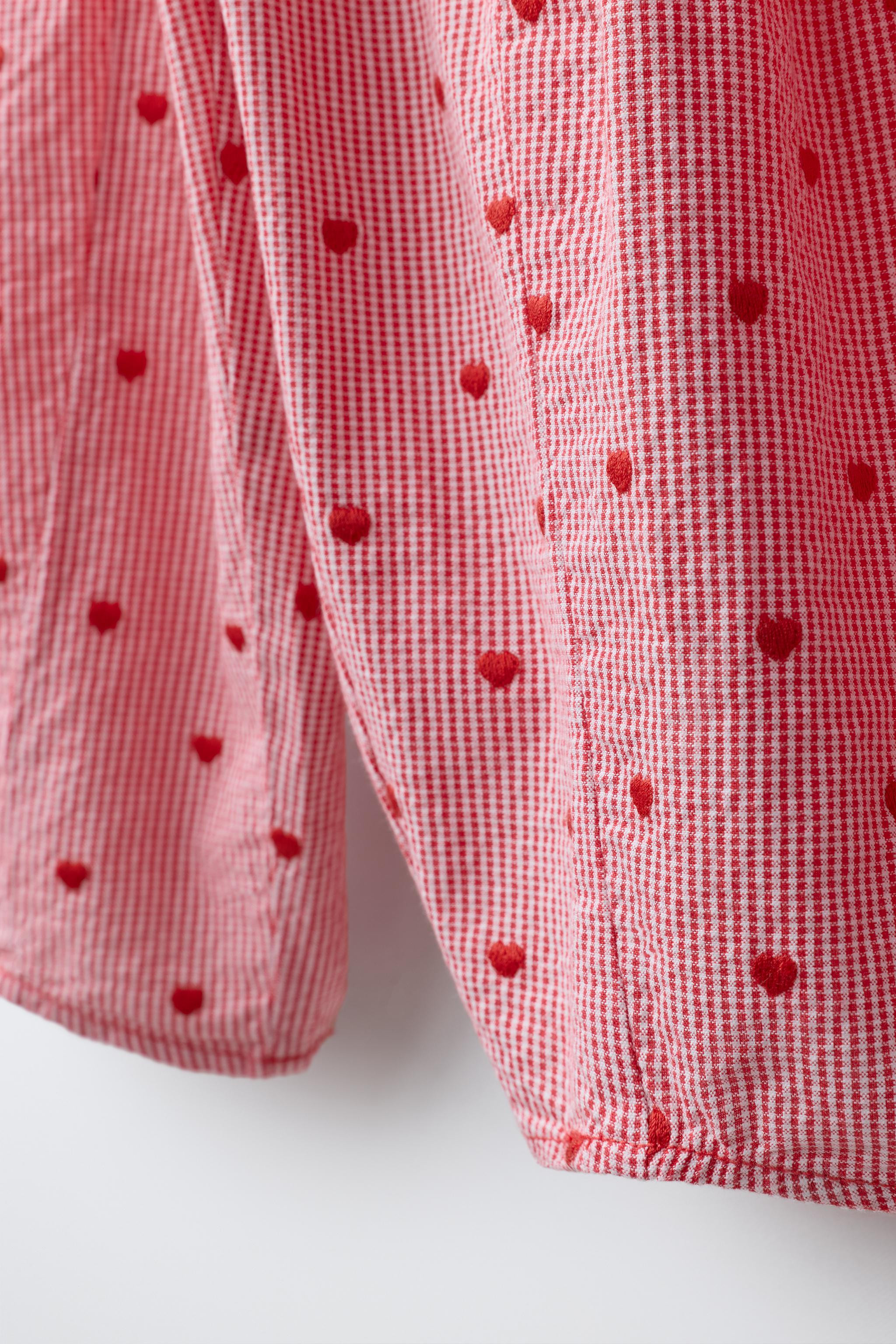 EMBROIDERED HEART PLAID BALLOON PANTS | Zara Canada
