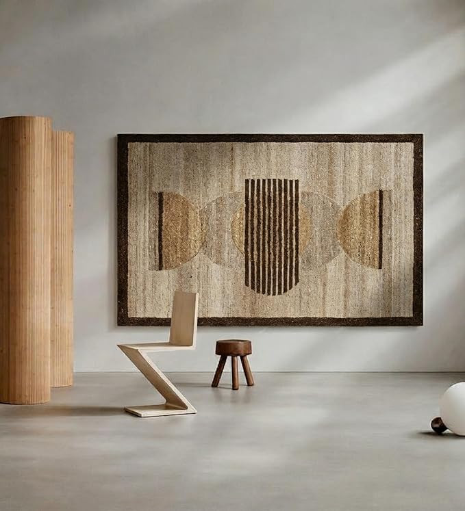 Neu Wall Handmade Woven Wall Art, Modern Abstract Wall Decor, Natural Wool Textile Wall Hanging f... | Amazon (US)