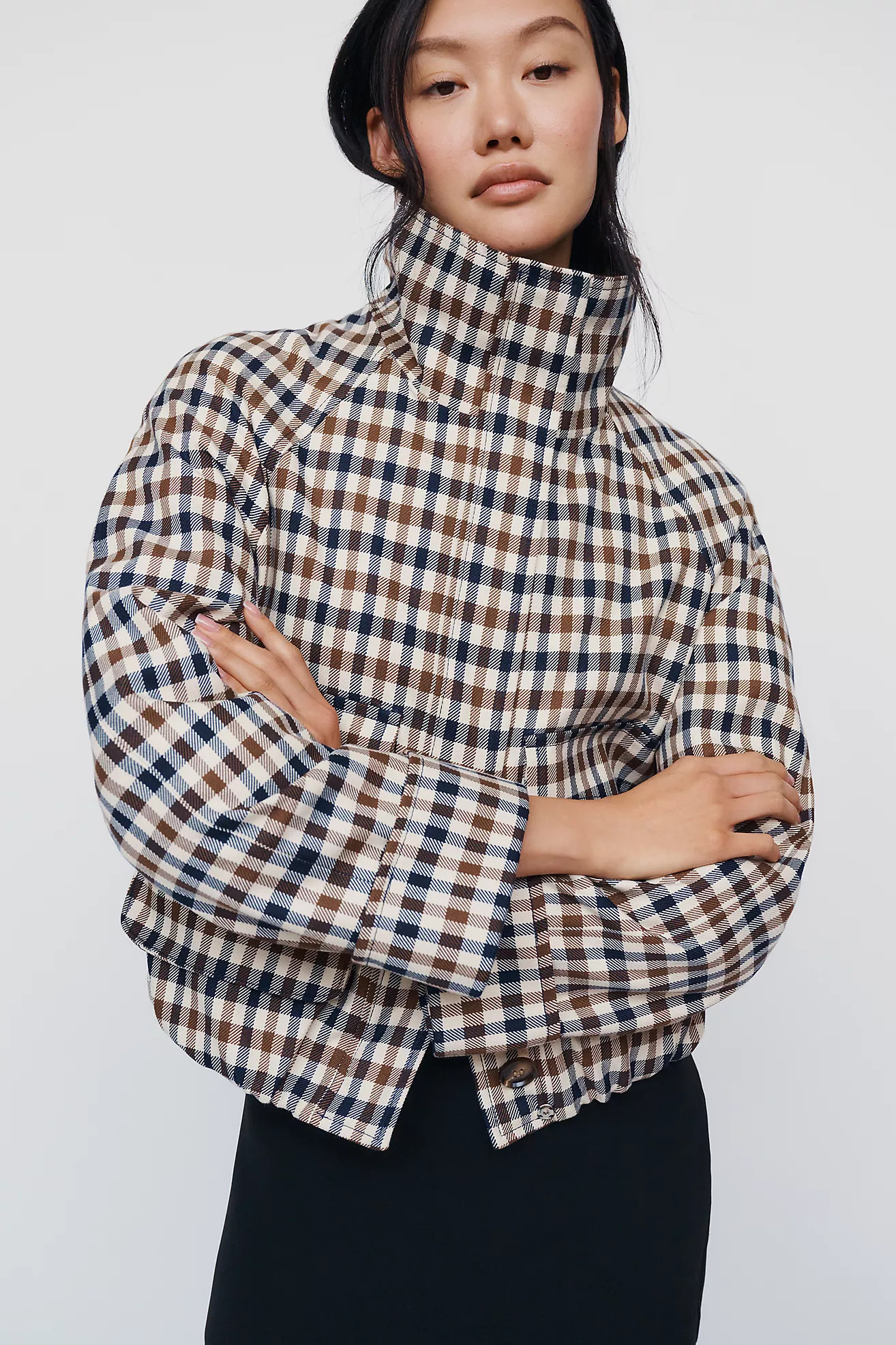 By Anthropologie Funnel Neck Cropped Trench Coat | Anthropologie (US)