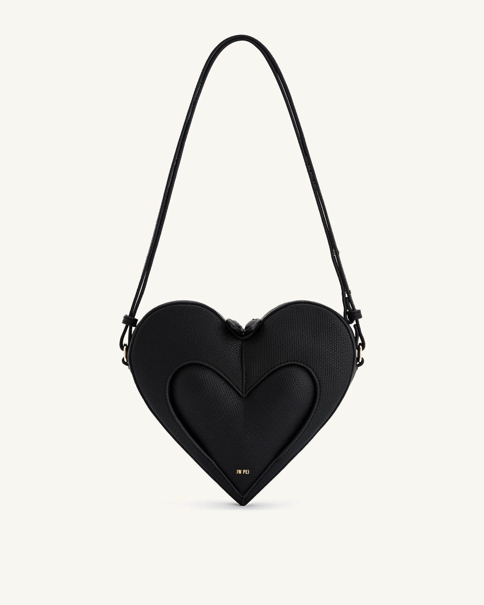 Francisca Heart Shaped Crossbody Bag - Black | JW PEI US