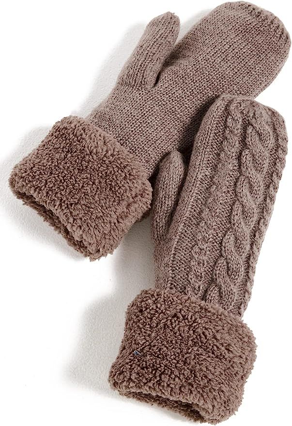 Hat Attack Women's Cable Lined Mittens | Amazon (US)