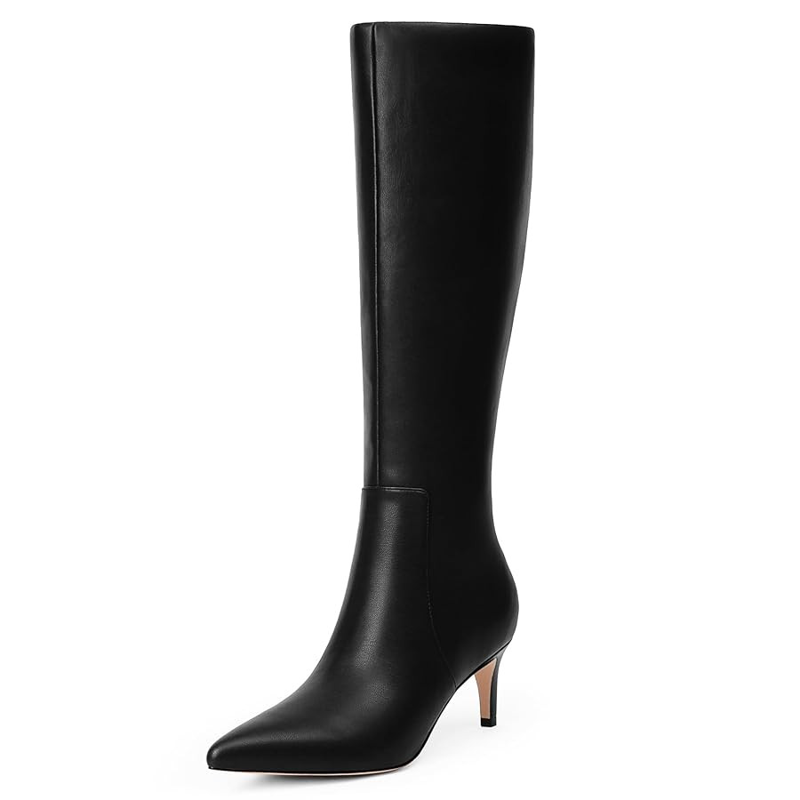 Knee High Boots Women Tall Boots Pointed Toe Kitten Heel Boots for Women Side Zipper Long Fall Bo... | Amazon (US)