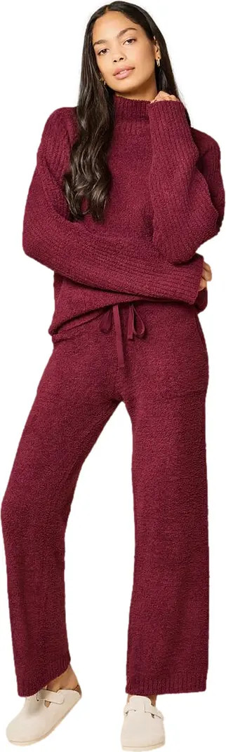 Solid Marshmallow Rib Mock Neck with Long Pant | Nordstrom