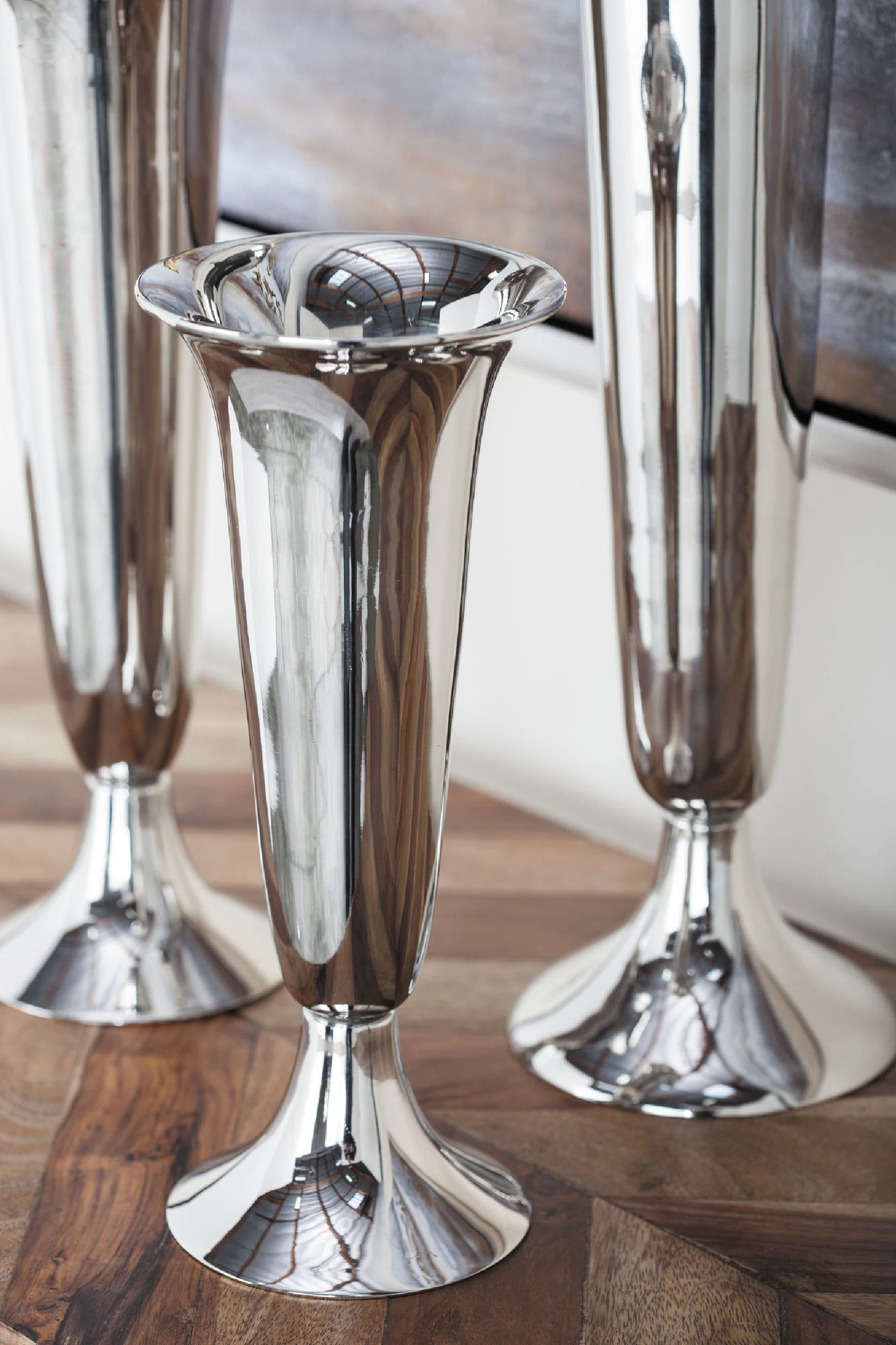 Aluminum Metal Fluted Decorative Silver Vase | Wayfair North America