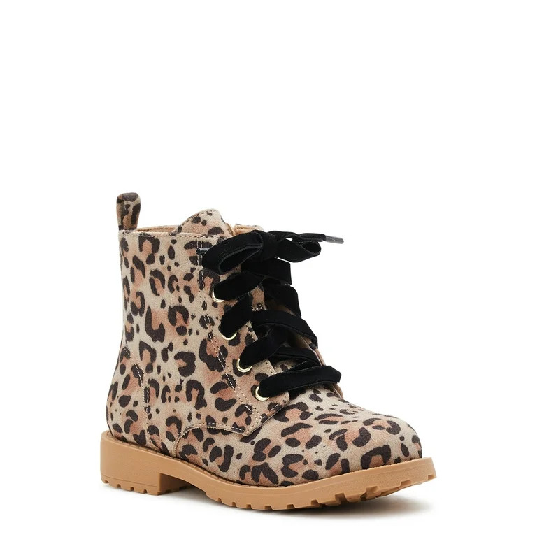 Wonder Nation Toddler Girls Lace Up Boot, Sizes 7-12 - Walmart.com | Walmart (US)