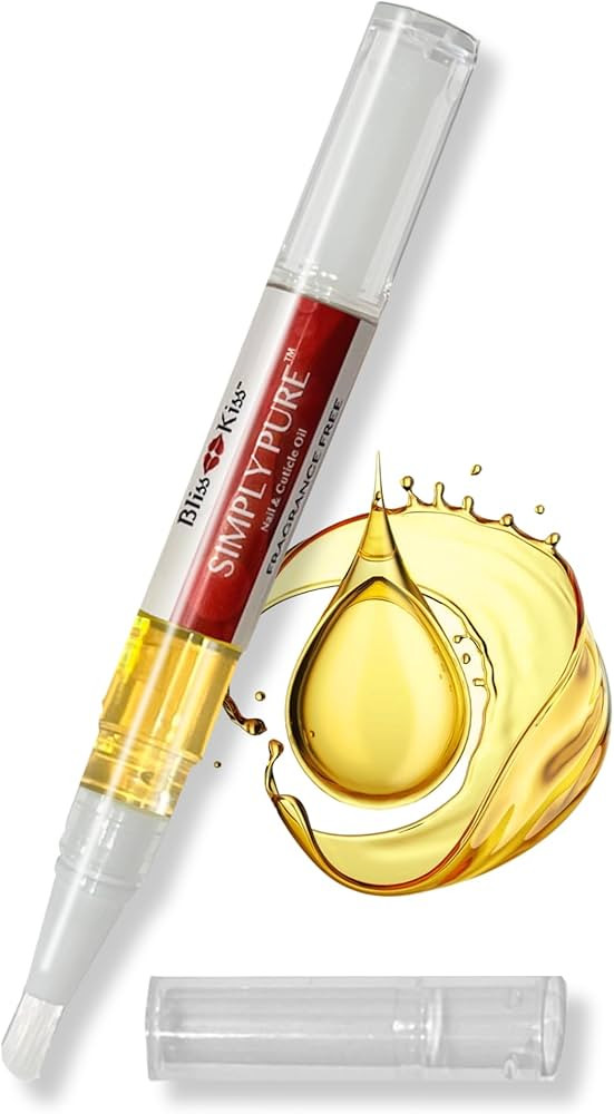 Bliss Kiss | 1 Fragrance Free | Nail Oil Cuticle Pen w/Vitamin E & Jojoba⏤Nail Strengthener Nai... | Amazon (US)