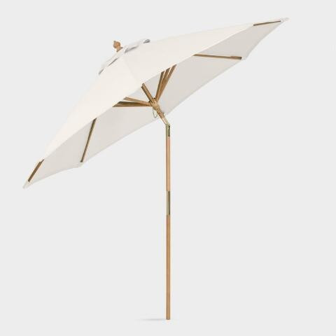 Natural Wood Tilting 9 Ft Patio Umbrella Frame And Pole | World Market