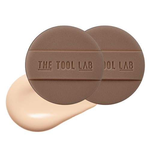THE TOOL LAB Long-lasting Tension Puff (Glow type, Round) - Korean Olive Young Makeup Puff Sponge for Liquid Foundation Cushion Shading Blusher, 100% Pure Rubycell for Moisterizing Fitting - 2.1 inch | Amazon (US)