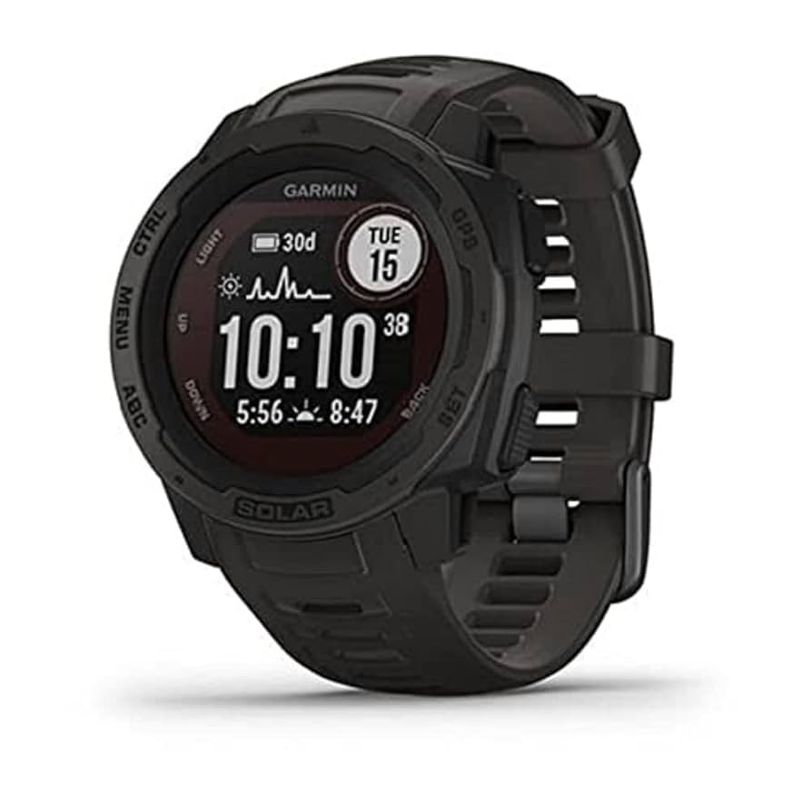 Garmin 010-02293-10 Instinct Solar, Rugged Outdoor Smartwatch with Solar Charging Capabilities, B... | Amazon (US)