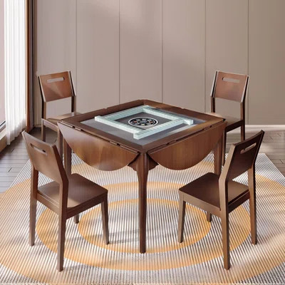 Solid Wood Foldable Automatic Two-in-one Mahjong Machine with Mahjong Table and Dining Table Function | Wayfair North America