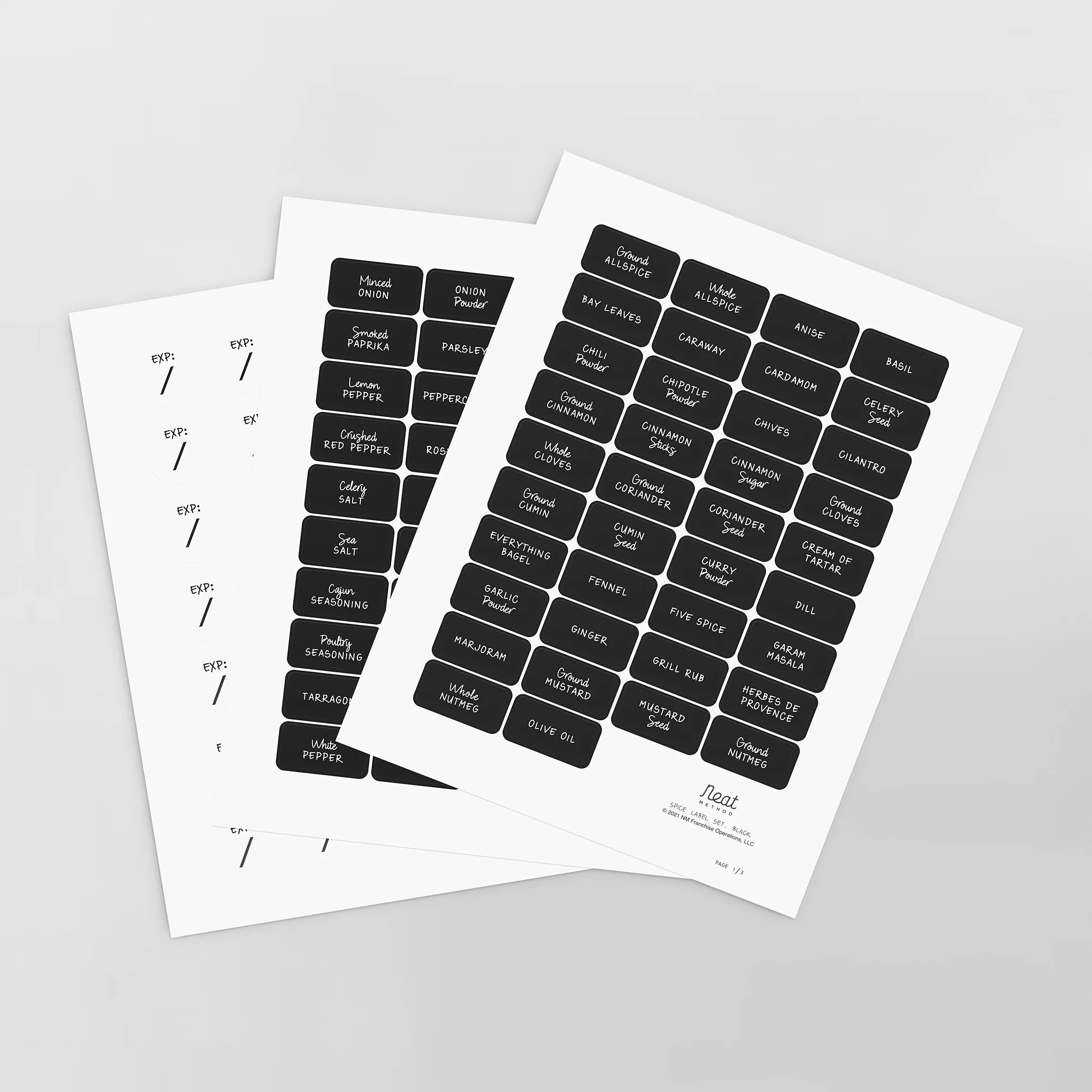 Spice Label Set - Black | NEAT Method