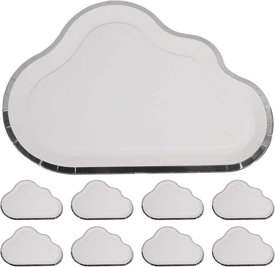 Amosfun 8pcs/set Disposable Paper Plates Cloud Shaped Food Plate for Birthday Party Bridal Shower... | Amazon (US)