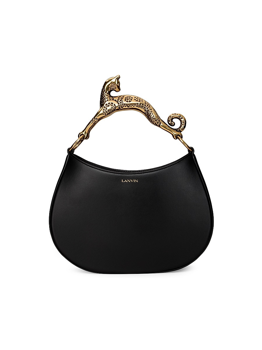 Women's Cat-Handle Leather Hobo Bag - Black | Saks Fifth Avenue