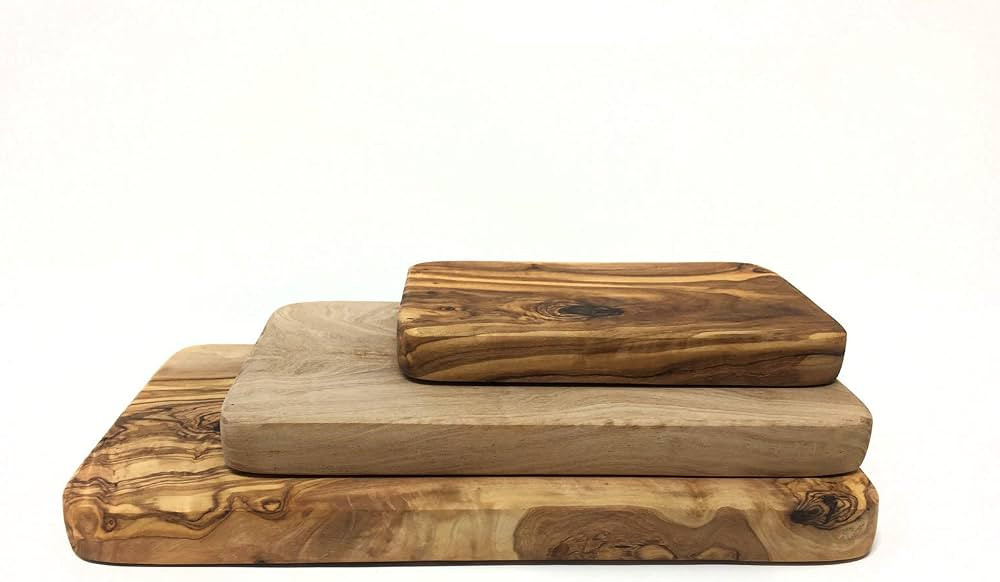 AramediA Set of 3 Handmade Olive Wood Cutting Board , Handmade and Hand Carved by Artisans | Amazon (US)