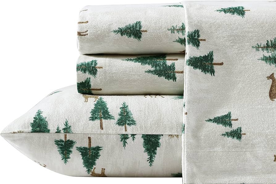 Eddie Bauer - Queen Sheets, Cotton Flannel Bedding Set, Brushed for Extra Softness, Cozy Home Dec... | Amazon (US)