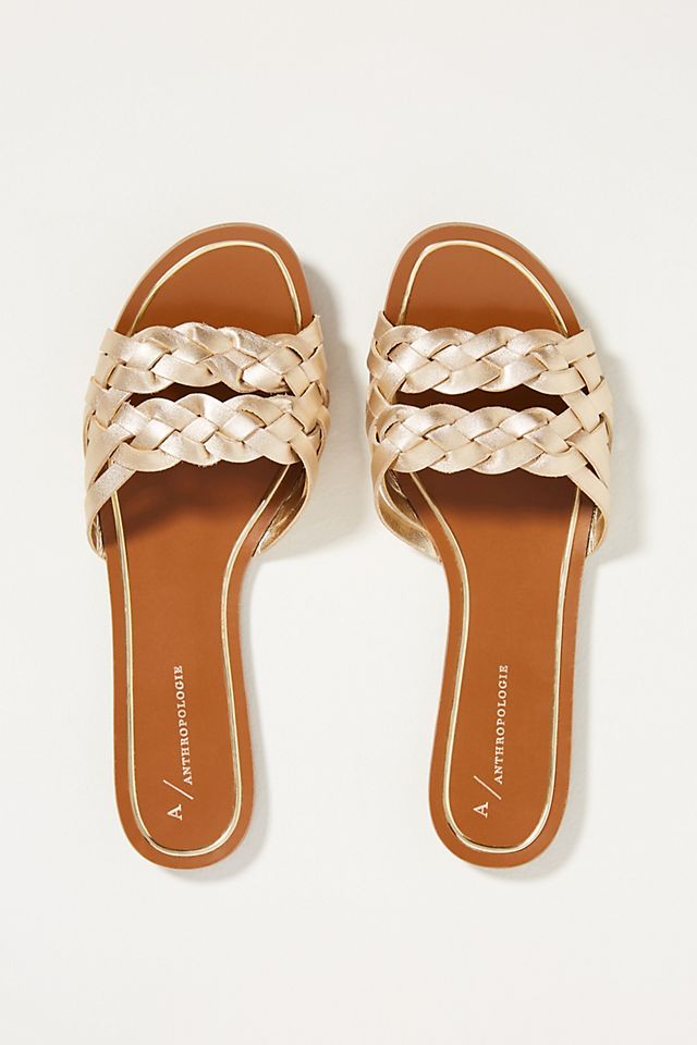 Metallic Braided Slide Sandals | Anthropologie (US)