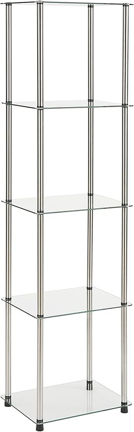 Convenience Concepts Designs2Go Classic Glass Shelves 15.75" - 5-Tier Glass Tower Room Décor, Mo... | Amazon (US)