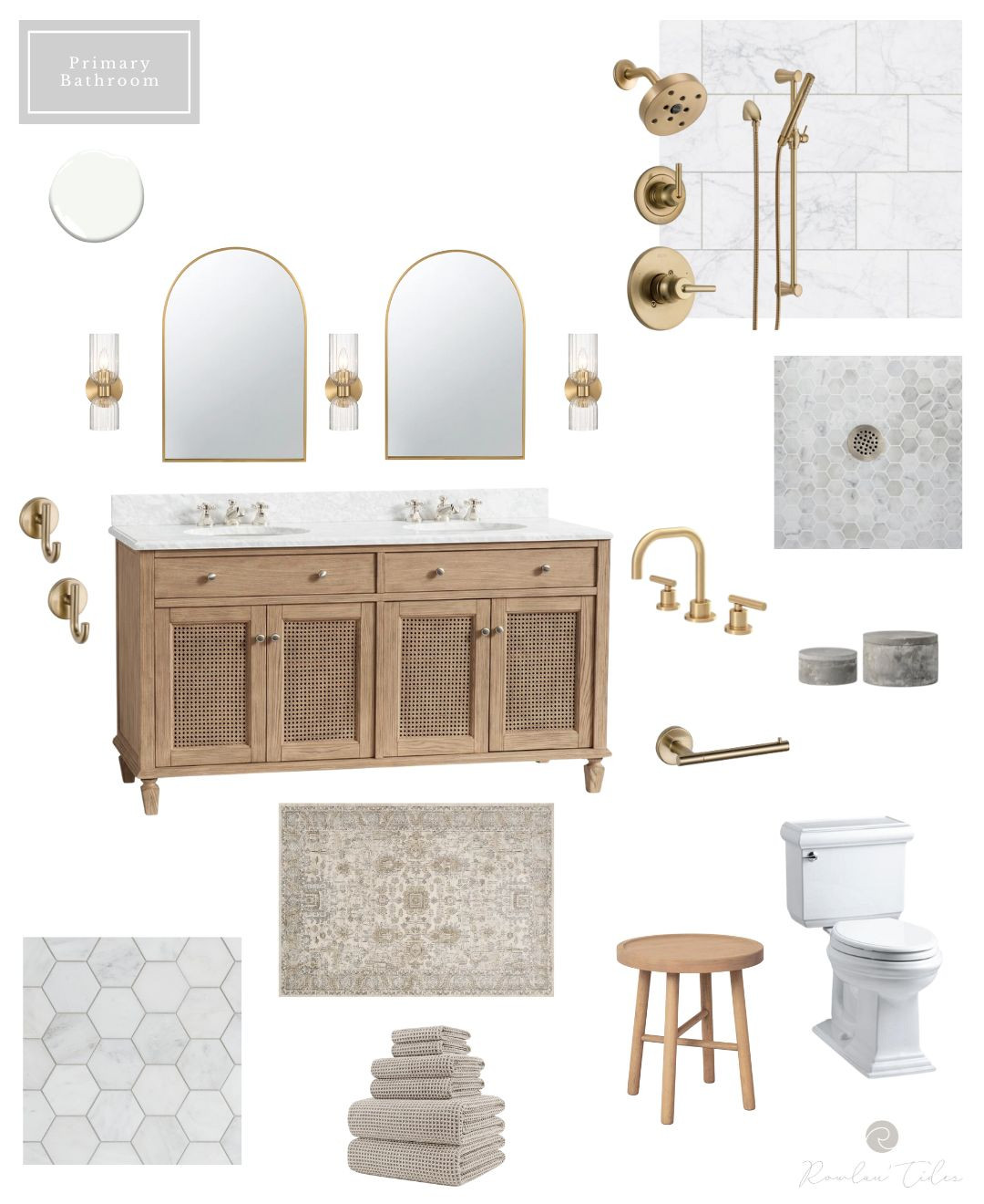 Primary Bathroom Oasis: Where coastal charm meets modern luxury: a serene primary bathroom retreat inspired by the sea #primarybathroom #bathroom #coastlbathroom 

 #LTKHome