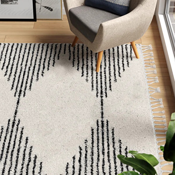 Marta Black/Off-White Area Rug | Wayfair North America