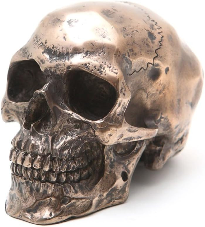 Pacific Giftware PTC 3.25 Inch Small Bronze Finish Skeleton Skull Statue Figurine | Amazon (US)