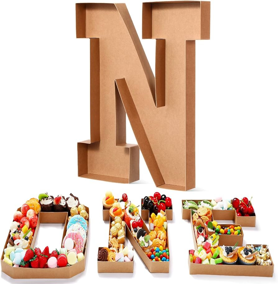 SiliFine 13.7''H Cardboard Letters Box for Charcuterie Birthday Fillable Paper Mache Candy Contai... | Amazon (US)