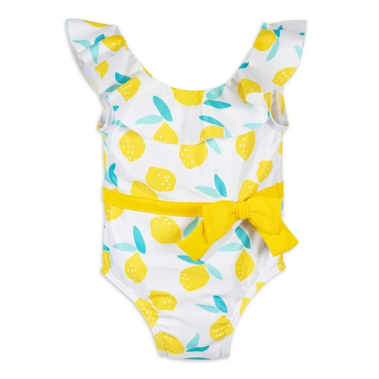 Gerber Baby & Toddler Girl One-Piece Swimsuit With Ruffle with UPF 50+, Sizes 0-3 Months - 5T - W... | Walmart (US)