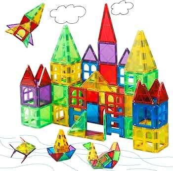 MAGBLOCK 66 PCS Magnetic Building Blocks, Magnetic Tiles for Kids Toys丨Magnet Toys Set 3D Build... | Amazon (US)