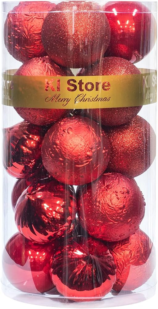 KI Store Red Christmas Balls 20pcs 3.15-Inch Christmas Tree Decoration Ornaments for Xmas Tree Ho... | Amazon (US)