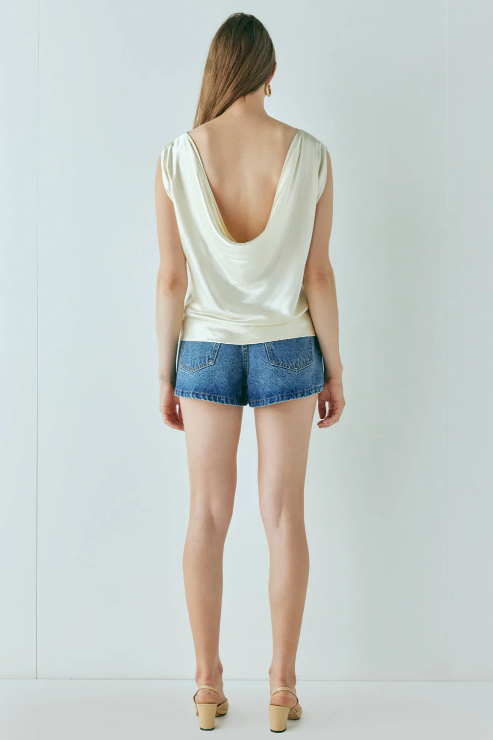 Emery Satin Top Cream | VRG Grl