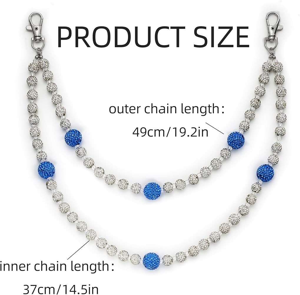 Wallet Chain for Men Women Pants Chains Belt Chain Rhinestone Pocket Chains Baseball Keychain Jew... | Amazon (US)