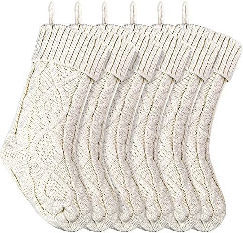 Christmas Stockings Knitted Xmas Stockings 18 Inches Double-Sided Fireplace Hanging Stockings for... | Amazon (US)