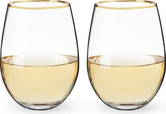 Gilded Stemless Wine Glasses Set of 2 | Nordstrom
