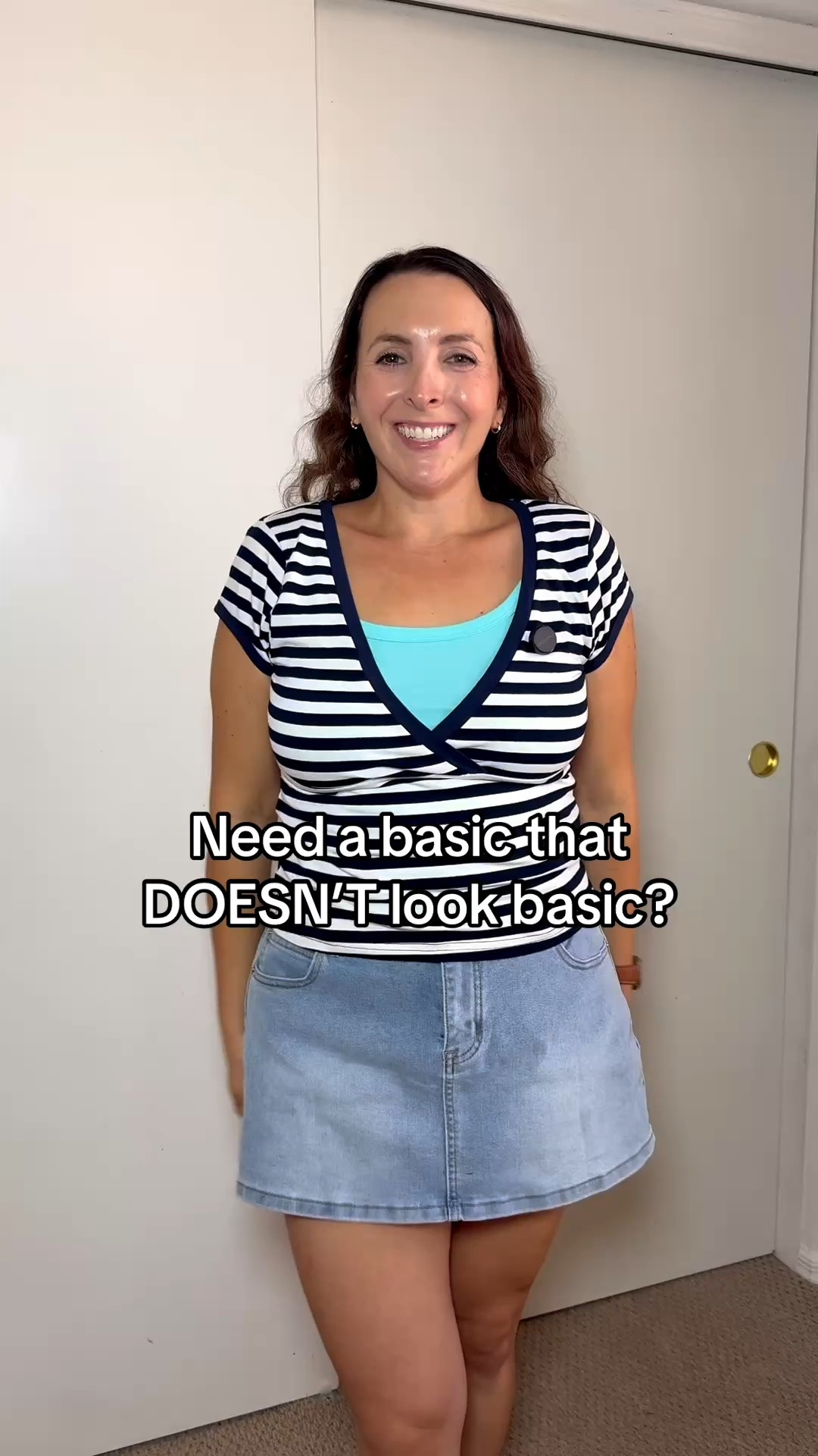 This top is just SO good! 🤍 I love the 95% cotton fabric, the cute sleeve detailing, and how easy it is to style. I’ve worn it with a tank underneath for more coverage, but I also love how it looks on its own! Such a fun elevated basic for your closet. 🛍️

I’m wearing a size Large. This brand has Junior sizing, so reference the size chart for your size.

#LTKootd #LTKMidsize #LTKPetite