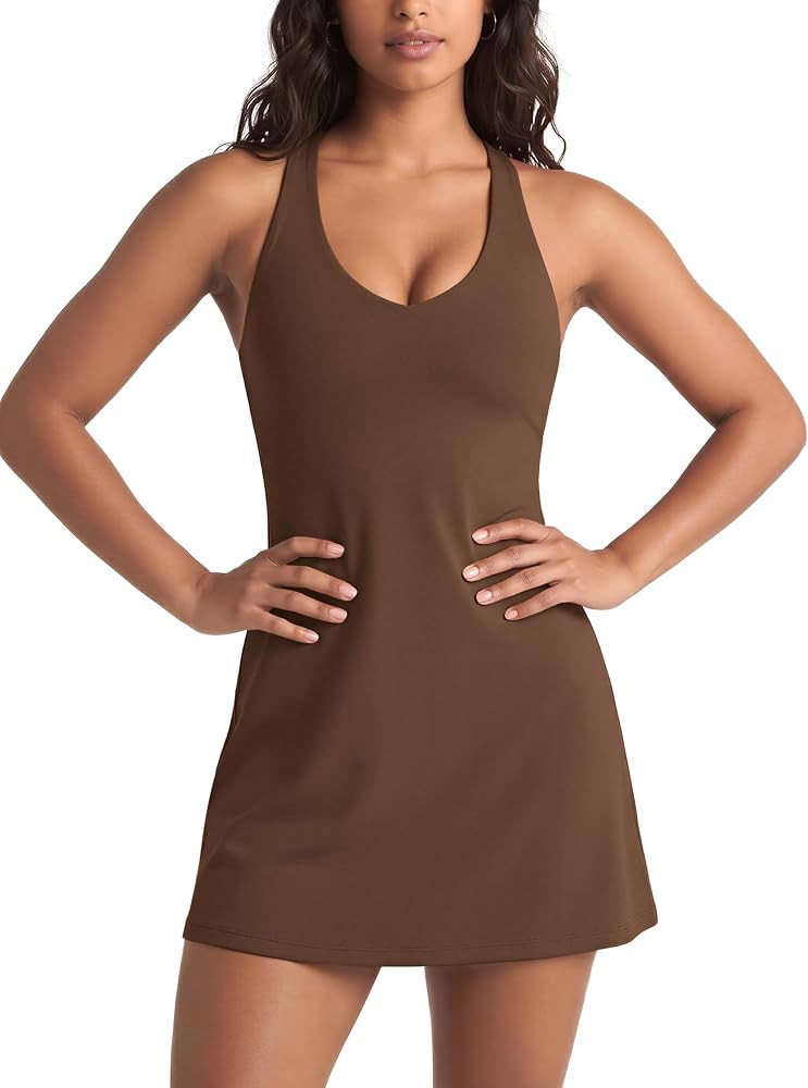 ODODOS Women's Cloud Feeling Racerback Tennis Dress with Separate Shorts and Built in Bra Mini Ta... | Amazon (US)