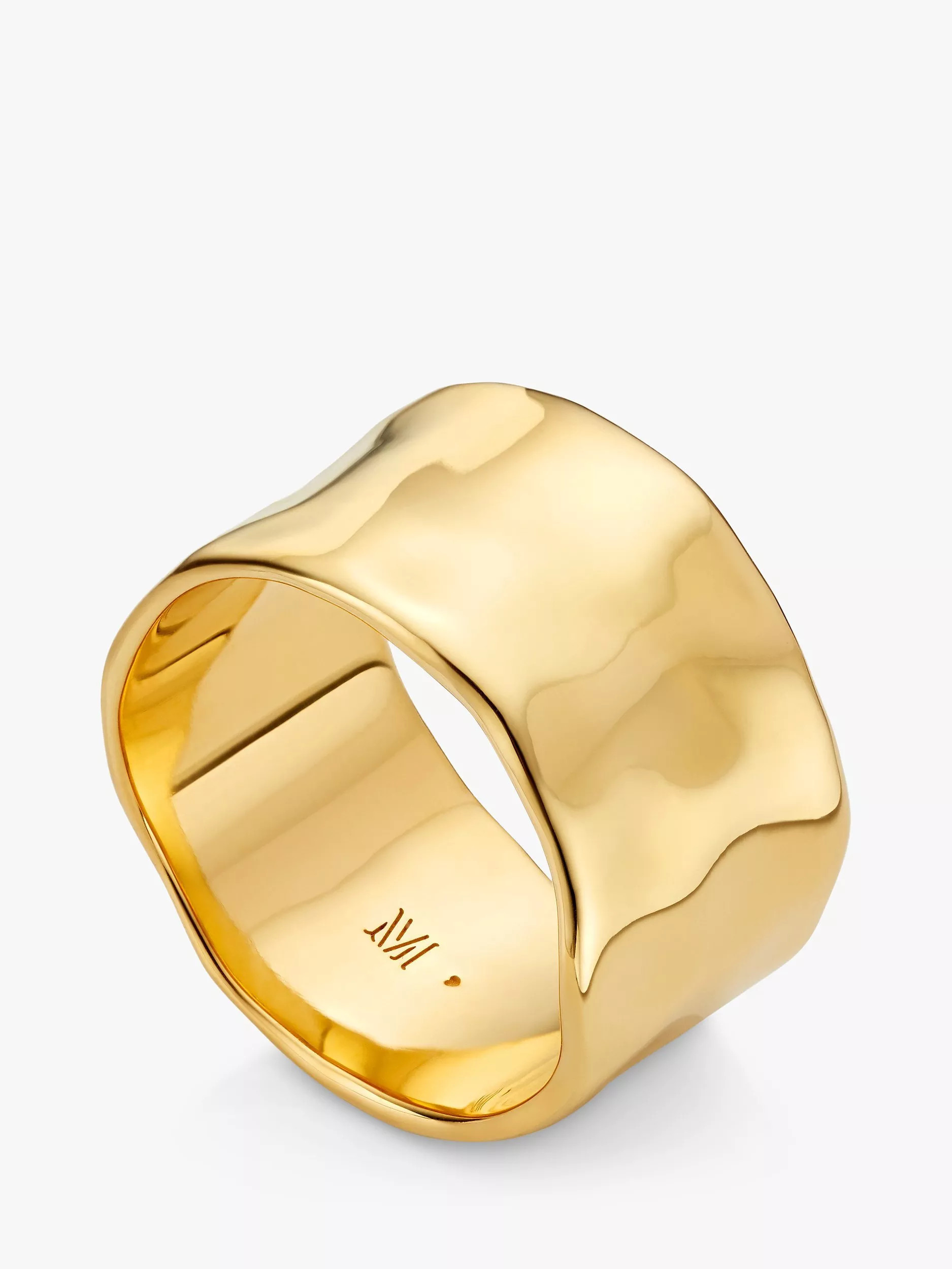 Monica Vinader Siren Muse Wide Ring, Gold | John Lewis (UK)
