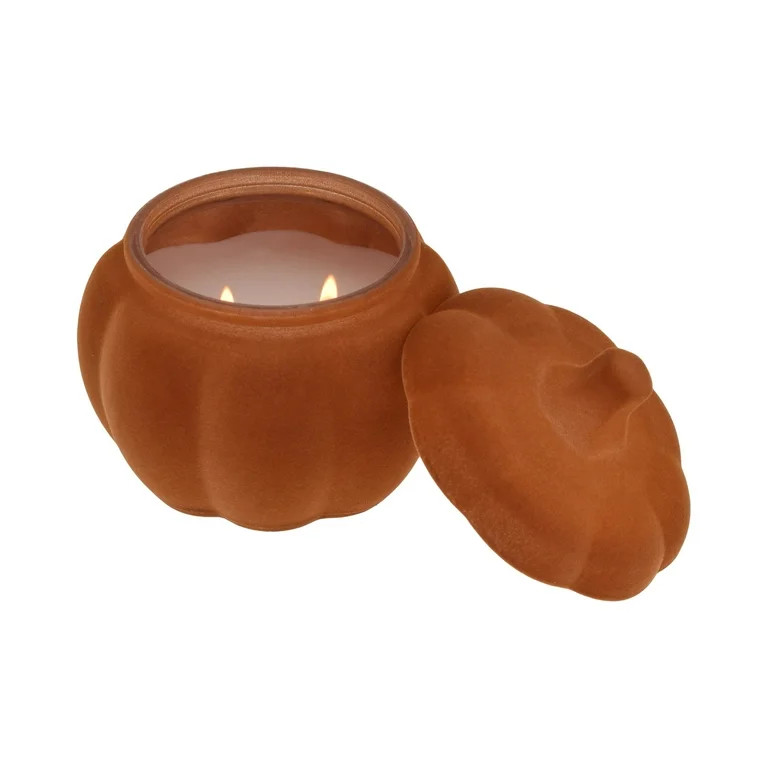 Better Homes & Gardens Farm Apple Pumpkin Scented 2-Wick 10oz (284.3 g) Medium Flocked Pumpkin Ja... | Walmart (US)