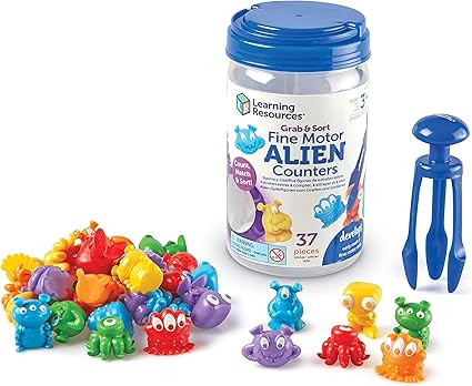 Learning Resources Grab & Sort Fine Motor Alien Counters - 37 Pieces, Ages 3+ Toddler Learning To... | Amazon (US)