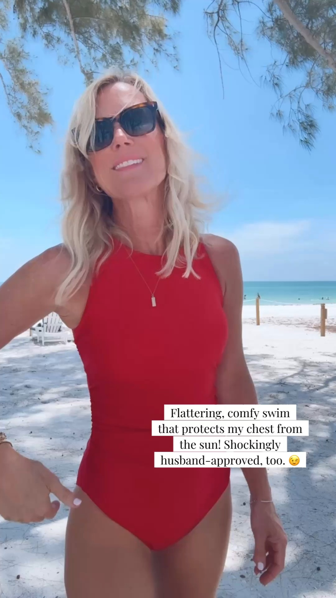 Adore this comfy and flattering swimsuit! Perfect for shielding your chest from the sun too!

Swim: small 
 shorts: small ￼

#LTKOver40 #LTKSwim #LTKgrwm