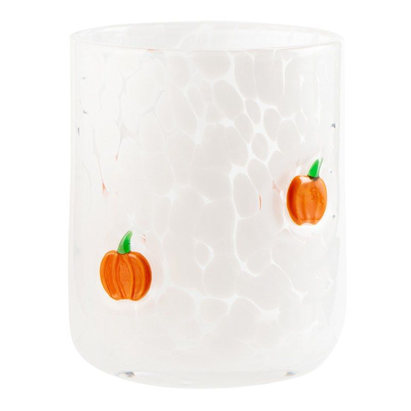 Homespun Harvest White Pumpkin Icon Double Old Fashioned Glass | At Home