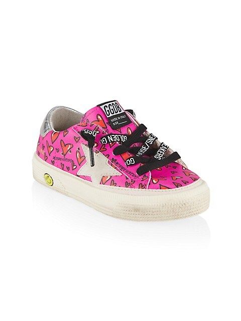 Baby's, Little Girl's & Girl's May Hearts Print Leather Star Laminated Sneakers | Saks Fifth Avenue